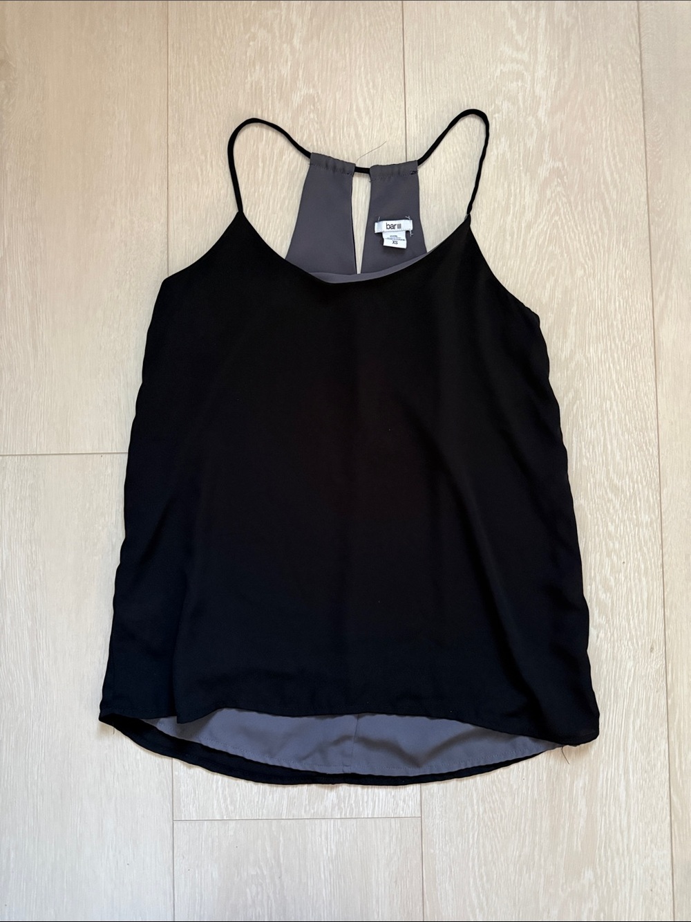 Bar III Black Double-Layer Racerback Camisole